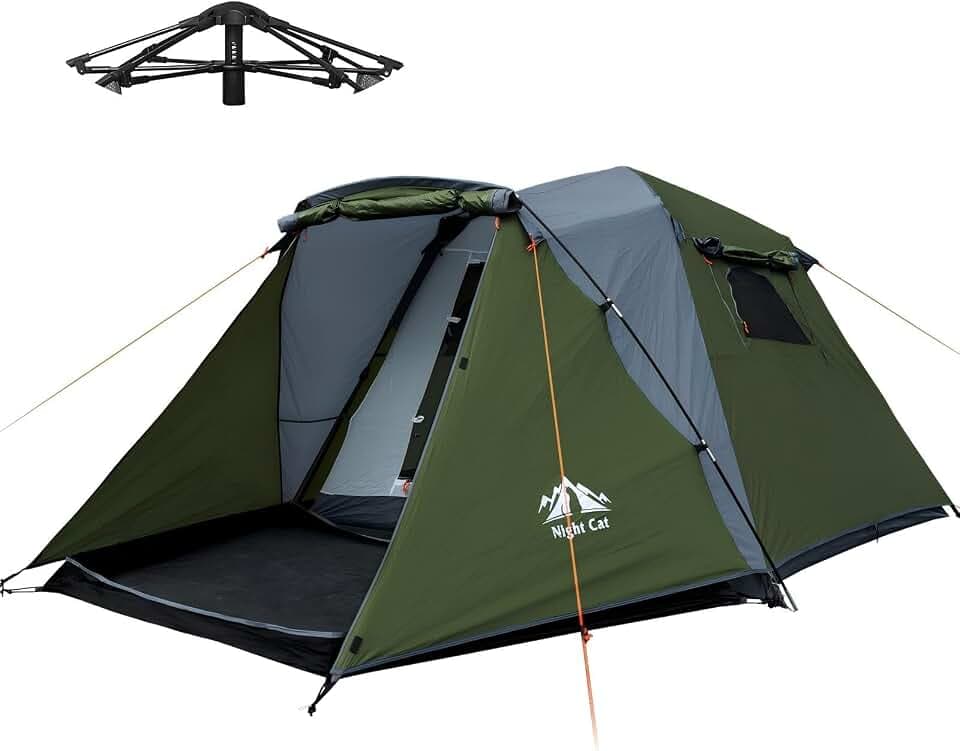 Night Cat Wurfzelt 4 Man Camping: Quick Set Up and Wasserdicht for Outdoor