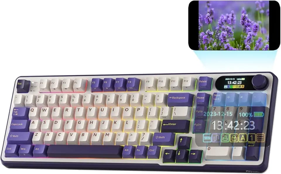 RK ROYAL KLUDGE S98 Wireless Mechanical Keyboard w/Smart Display & Knob