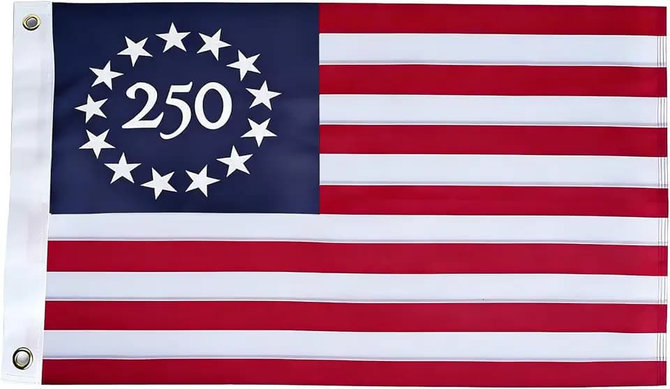 America 250 Flag, USA 250th Anniversary 3x5, Heavy Duty Outdoor Embroidered Banner, 13 Stars Betsy Ross Style, United States Celebration Decor for Outside, 1 Pack (A)