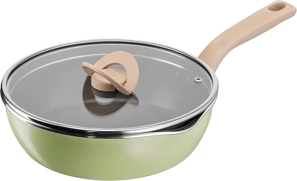 Tefal - One Pick Pot Tiefe Pfanne mit Deckel, Flechtengrün, 24 cm