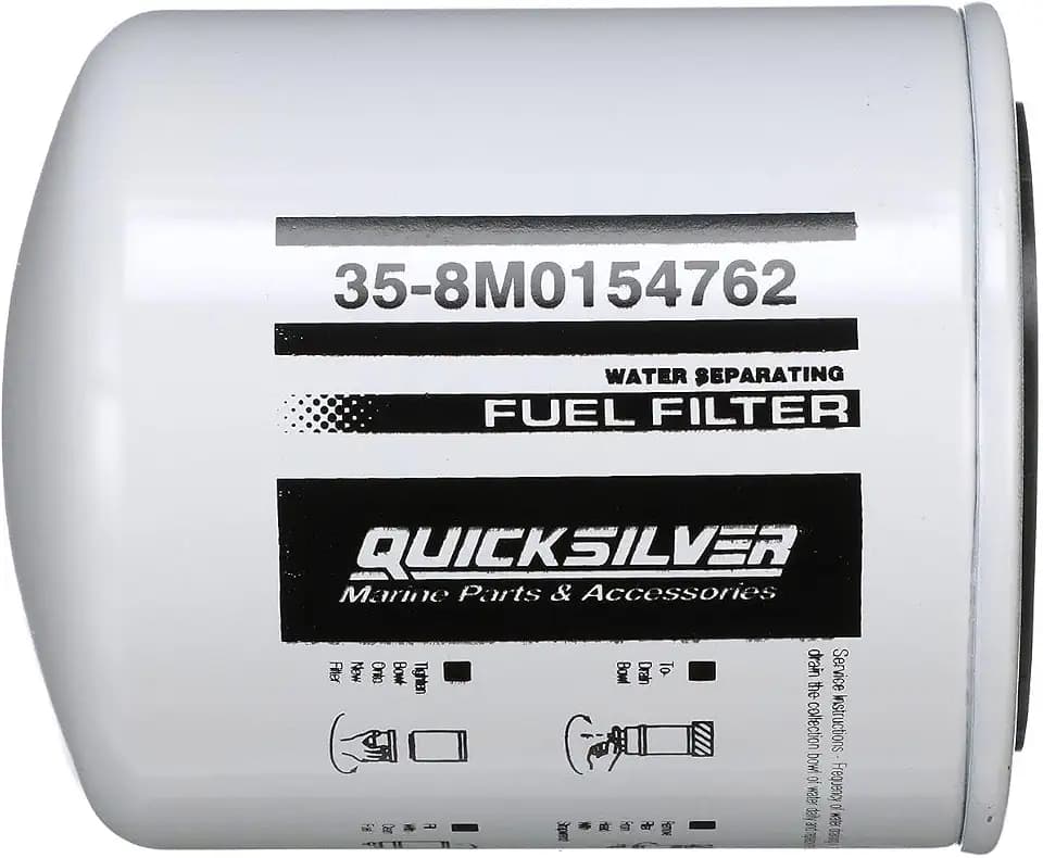 Quicksilver Water Separating Fuel Filter- Replaces Sierra 18-7845, Yamaha YSC-10231-20-0C, YSC-16231-20-0C, OMC 502900, Pleasurecraft RO77001, Crusader 9002514, 98041, Chrysler 1851658, CC 16.81-06536
