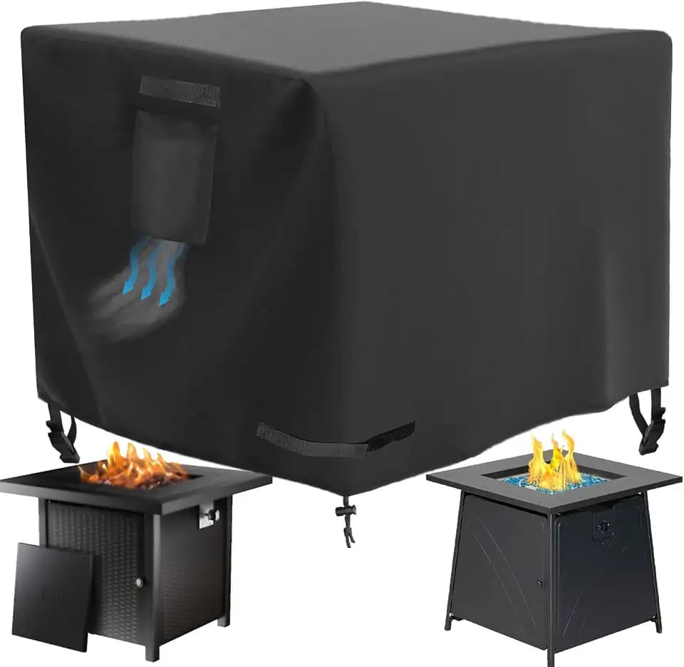 Square Fire Pit Table Cover 30 x 30 x 25 inch, Waterproof, Heavy Duty