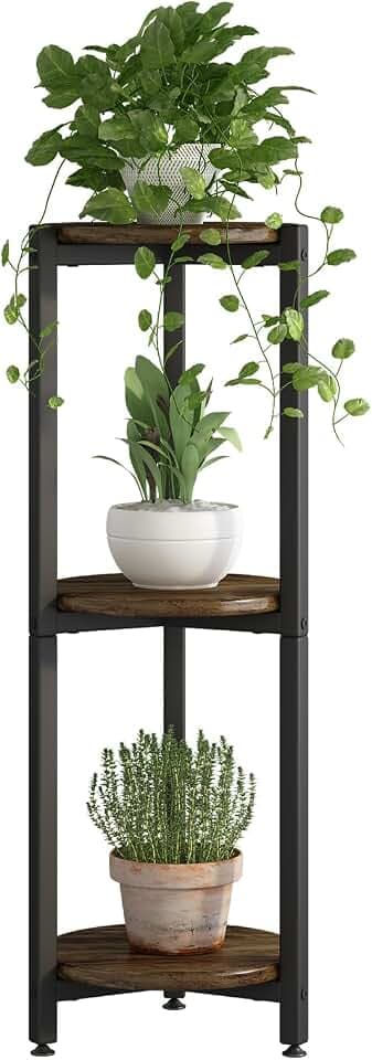 3 Tier Plant Stand Indoor Corner Tall Round Shape Plant Shelf