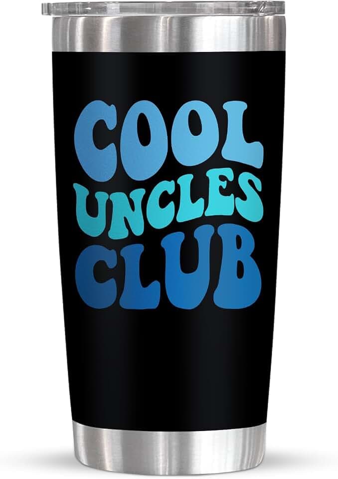 Best Uncle Gifts for Fathers Day - Cool Uncles Club 20 Oz Stainless Steel Insulated Coffee Tumbler with Lid - Uncle Birthday Gifts from Niece Nephew Brother, Presents for Men