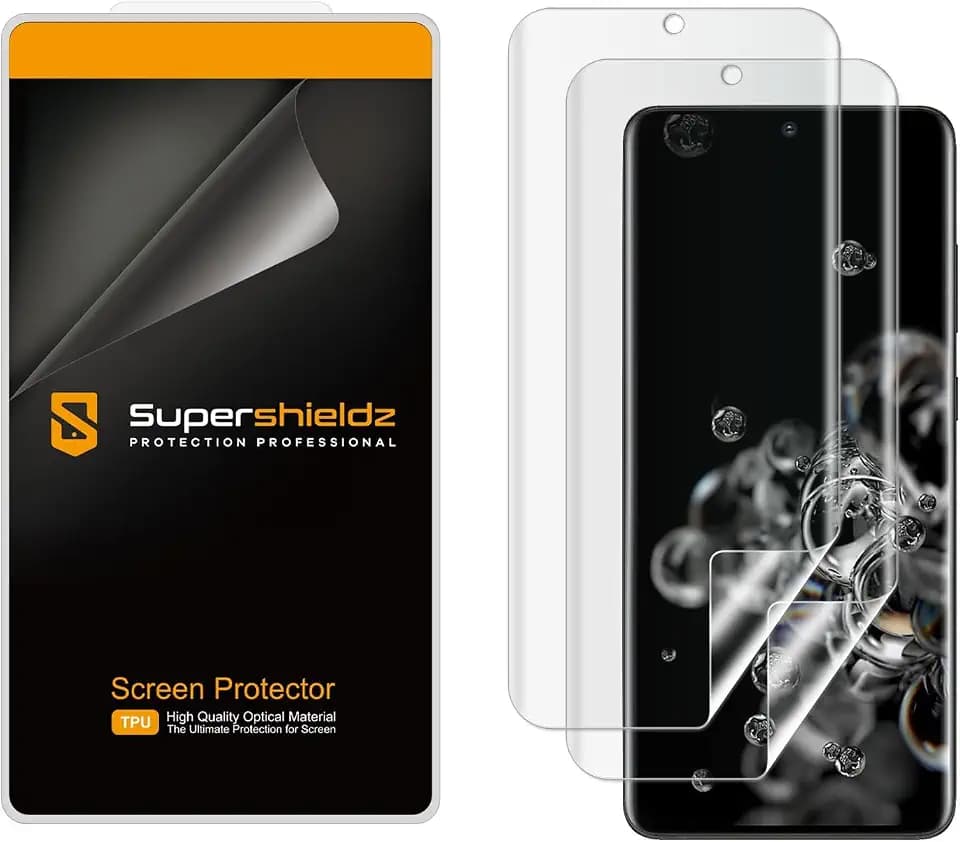 Supershieldz (2 Pack) Designed for Samsung (Galaxy S20 Ultra) Screen Protector, High Definition Clear Shield (TPU)