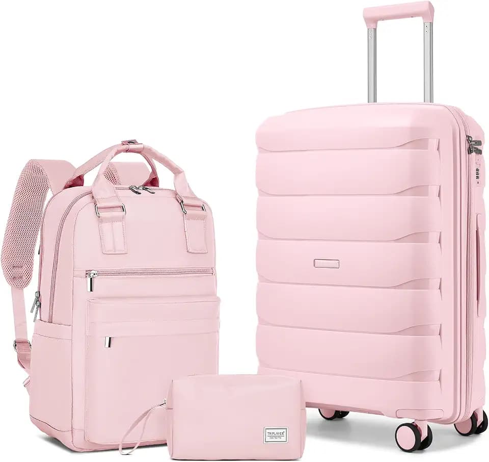 22 Inch Carry On Luggage, 3-piece Luggage Set Carry-on Suitcase