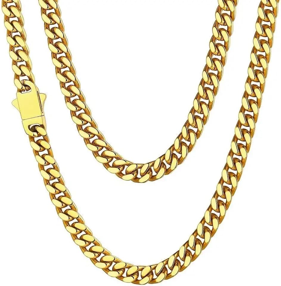 ChainsHouse Cuban Link Chain for Men, Stainless Steel Waterproof Necklace