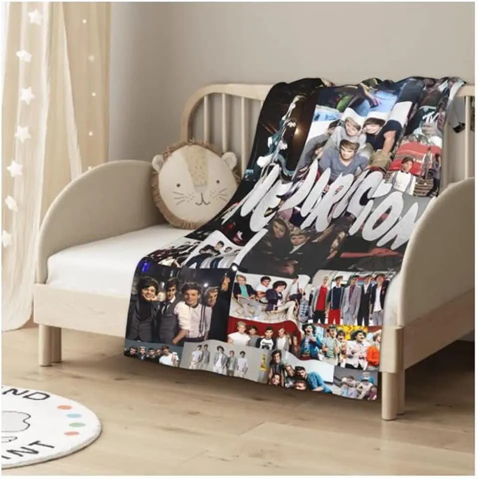 HYN Fleece-Decken, weich, leicht, Überwurf mit Cartoon-Druck, Flanelldecke für Bett, Sofa, Reisen, Camping, 130 x 100 cm