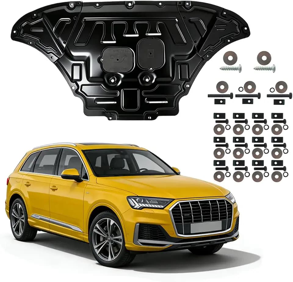Engine Splash Shield Fit for Audi Q7 2017-2024 Engine Case Guard Under Cover Compatible with 2018-2023 Q7 Front Engine Guard Mud Flaps