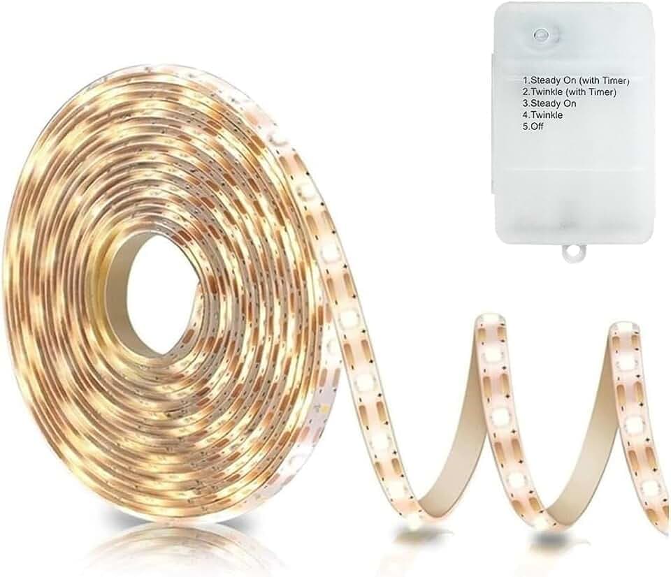 ZAIYW LED Streifen mit Batterie 3 Meter 90 LED Strip mit 5 Modi Timer