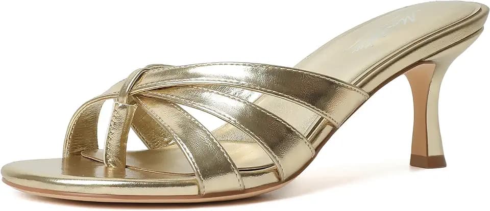 Mostrin Kitten Heels for Women Pointed Toe Vintage Mules Heels Sexy Slip on Stiletto Backless Sandals for Party Wedding Daily