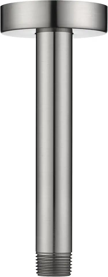 BRIGHT SHOWERS Shower Arm with Flange for Rainfall Shower Head, 6 Inch Ceiling Mount Straight Arm, Replacement Extension Pipe, Heavy-Duty Stainless Steel, Rust-Resistant, 1/2" NPT, Brushed Nickel