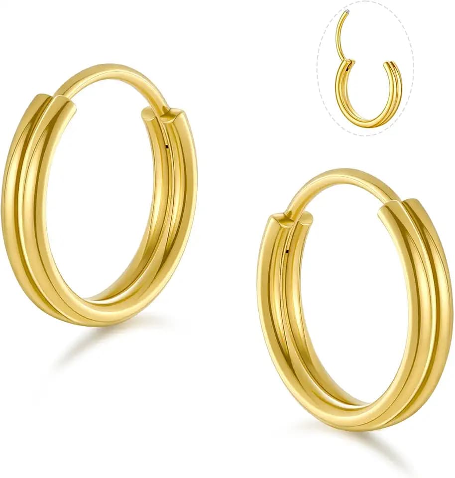 G23 Titanium Cartilage Hoop Earrings for Women-2pcs Small Titanium Earrings