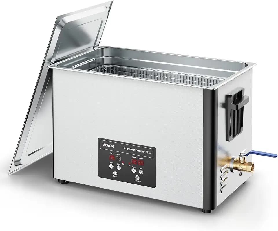 VEVOR 30 L Ultraschallreiniger, professionelle Ultraschallreinigungsmaschine mit Reinigungskorb & Digitalanzeige, 480 W Edelstahl 40 kHz Industrielle Reinigungsmaschine für Teile Vergaser Instrumente