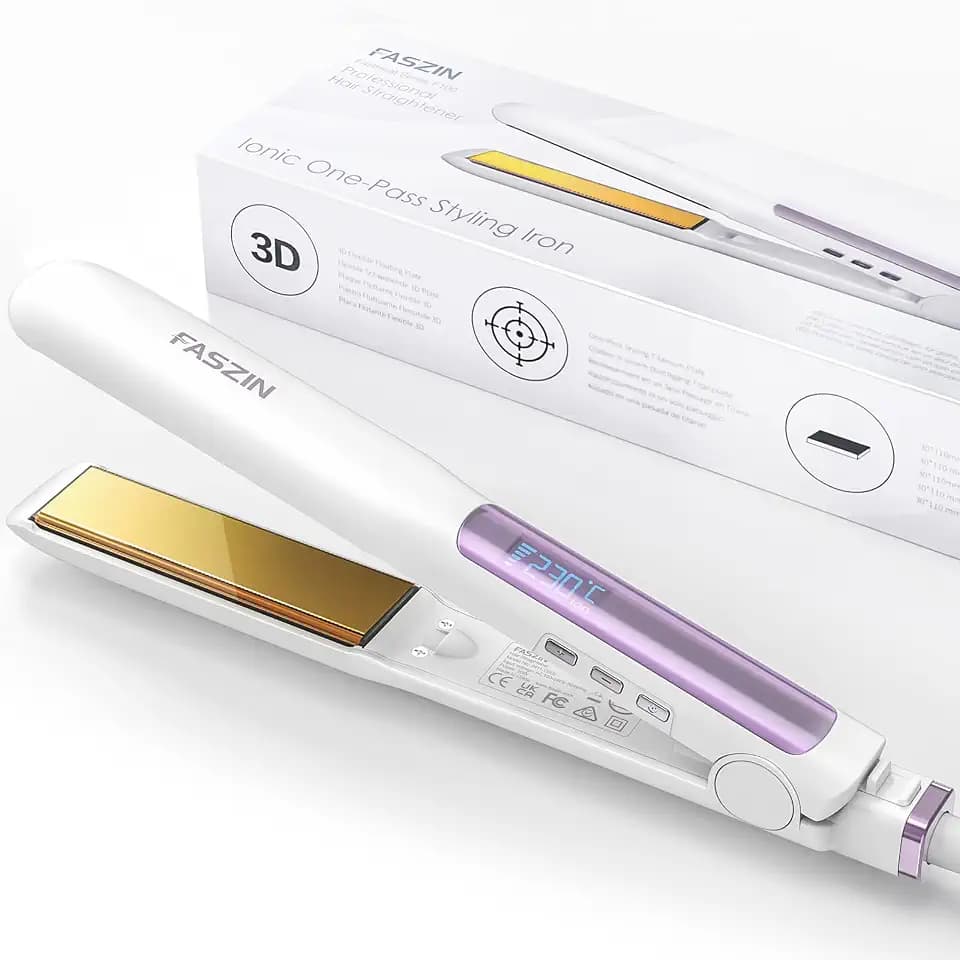 Faszin Professionelles Glätteisen, 2-in-1, Titan, Ionen-Titan, 20 Sekunden