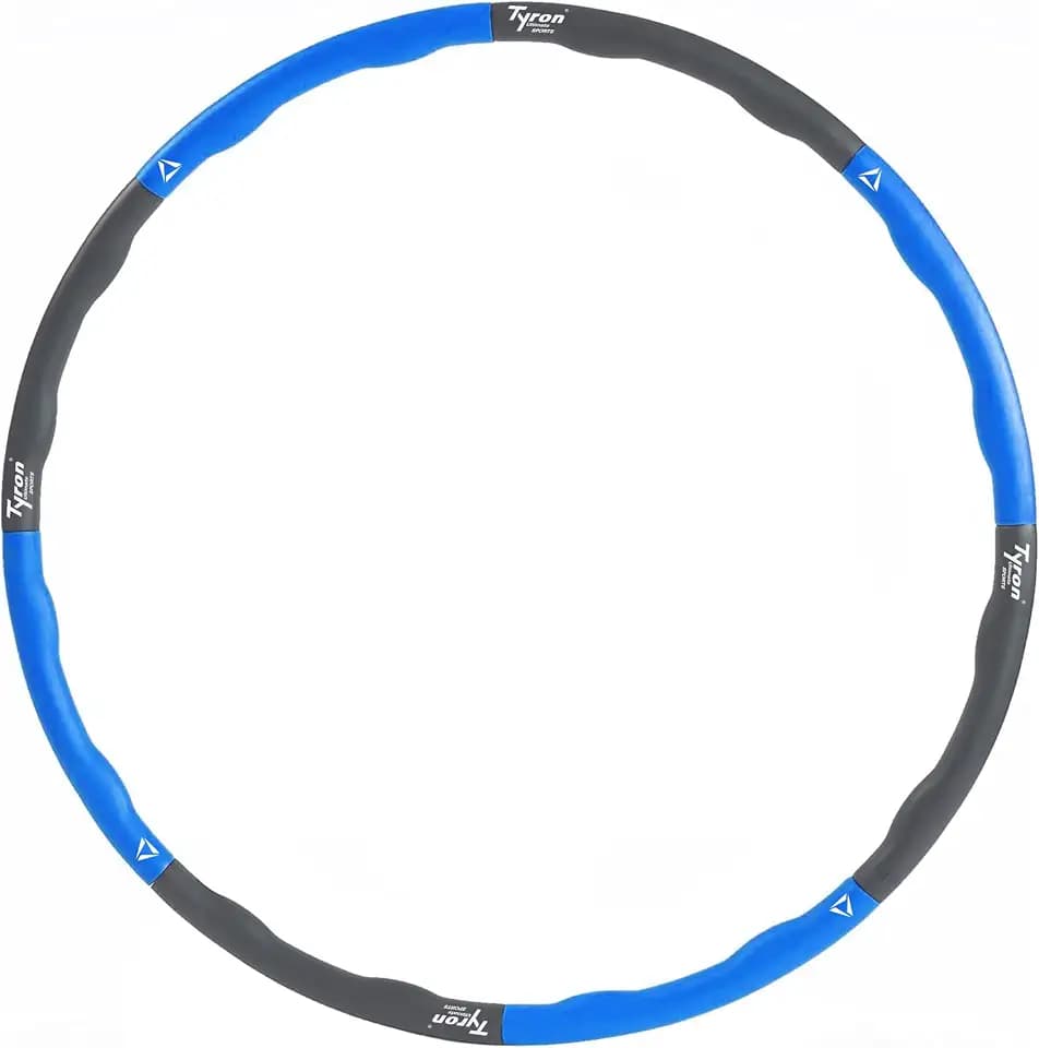 Tyron Hula Hoop Reifen | 8 Segmente | Größe verstellbar | 80 bis 95 cm Innendurchmesser | Kunststoffkern mit weichem Schaumstoff ummantelt | Massageeffekt | Fitness