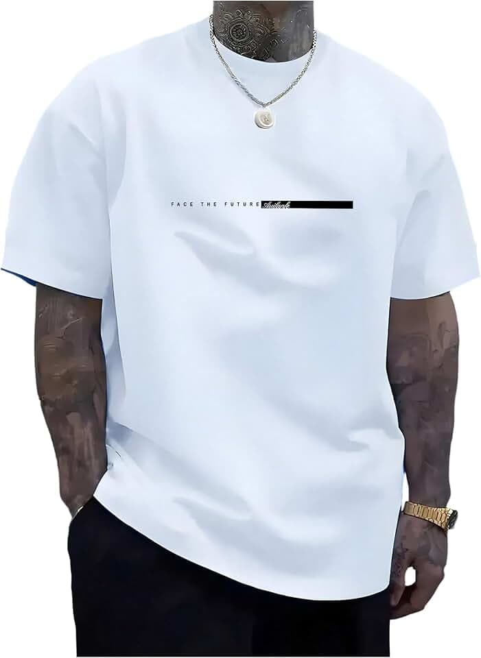 SOLY HUX Men's Letter Print Graphic Tees Summer Short Sleeve T Shirt