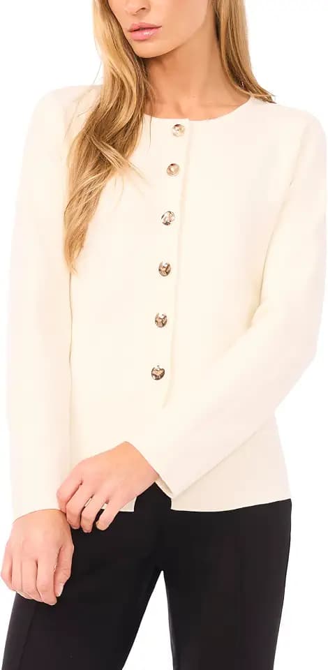 Ted Baker Women's Long Sleeve Crew Neck Button Down Shirt