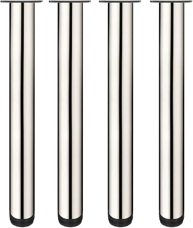 Drenky Tischbeine Höhenverstellbar,4 Stück Möbelfüße Verstellbar 40cm Füße für Möbel Schrank Füße Möbelfüße Edelstahl Gesamthöhe 400mm-415mm Kommen mit Edelstahlschrauben für Möbel Projekt