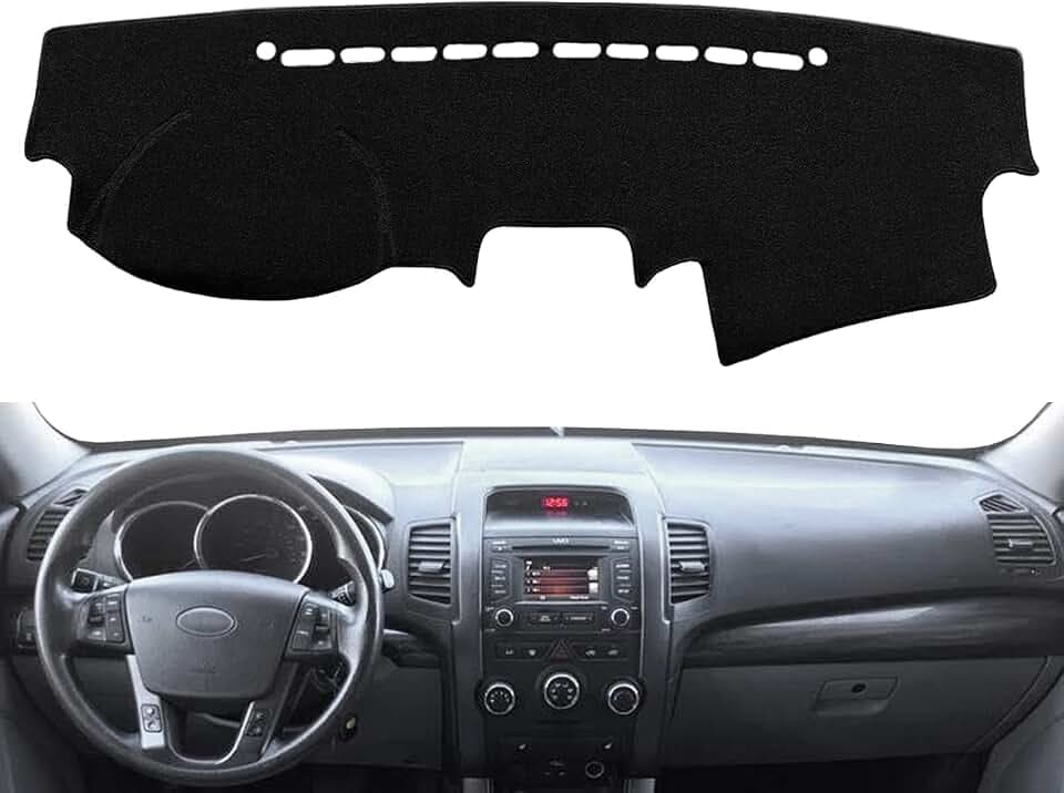 Dash Cover Mat Fit for Kia Sorento 2011 2012 2013 (11-13 Black) J42