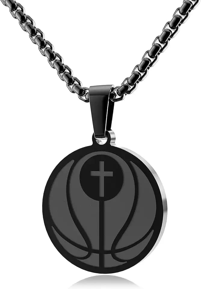 Luke 1:37 Christian Stainless Steel Sports Pendant Necklace Gift for Men