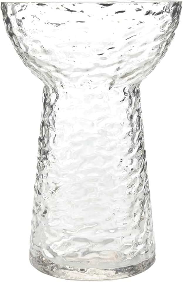 47th & Main Glass Vase with Pebbled Texture, 7" Tall x 4.5" Diameter, Clear