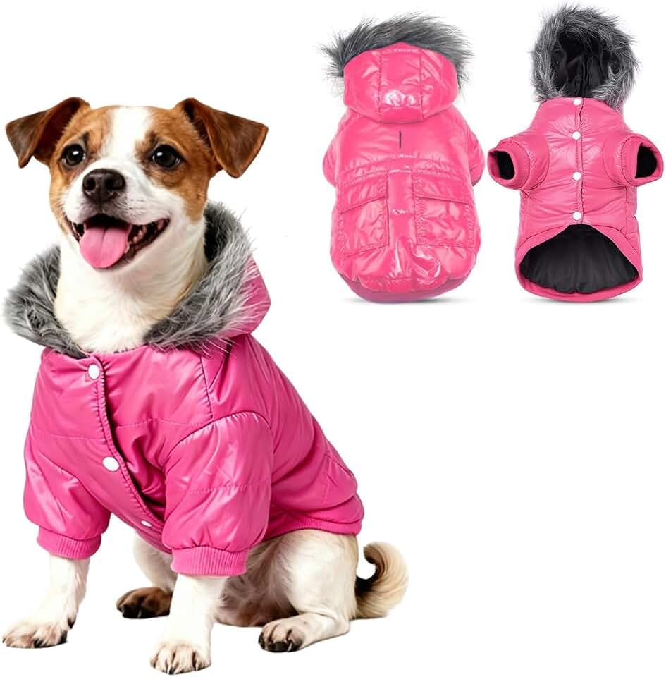 PETCUTE Hunde-Wintermantel, Rosa, M, Baumwolle, Fleece, Winddicht und wasserdicht, für Hunde, Winter, Größe M