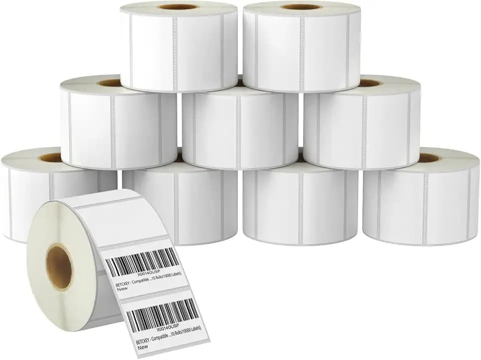 BETCKEY 2.25" x 1.25" (57 mm x 32 mm) Thermal Labels, [10 Roll/10000 Label]