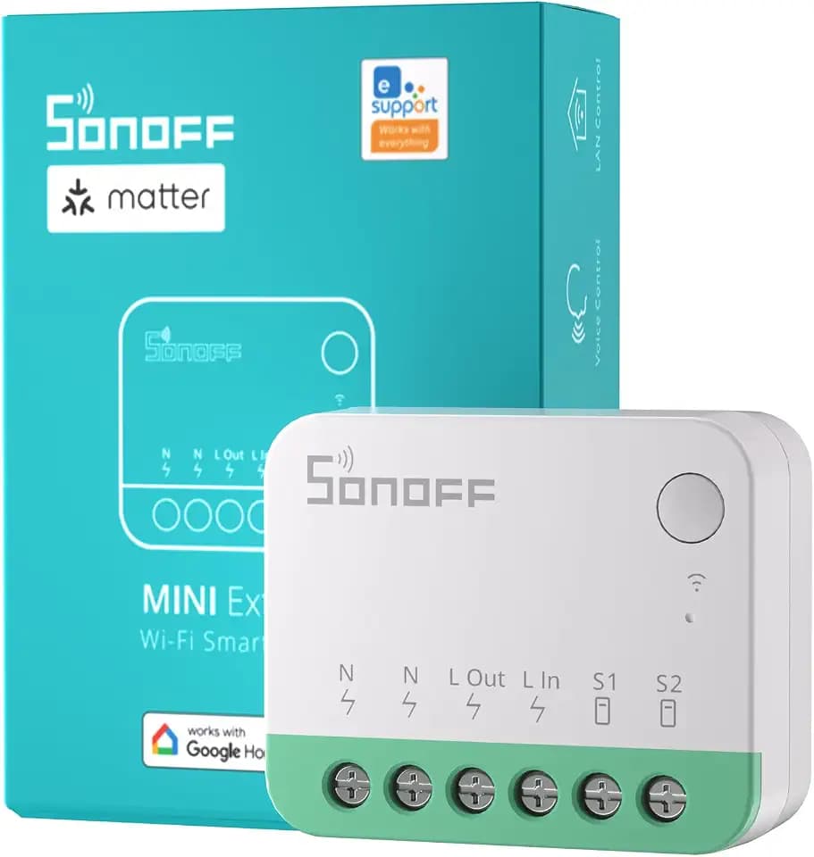 SONOFF MINIR4M Matter Wlan Smart Relais Schalter,Wifi Switch 2 Wege DIY-Modul,Smarthome Lichtschalter Unterputz kompatibel mit Apple Home,Alexa & Google Home,IFTTT,eWeLink Web,Erfordert Neutralleiter