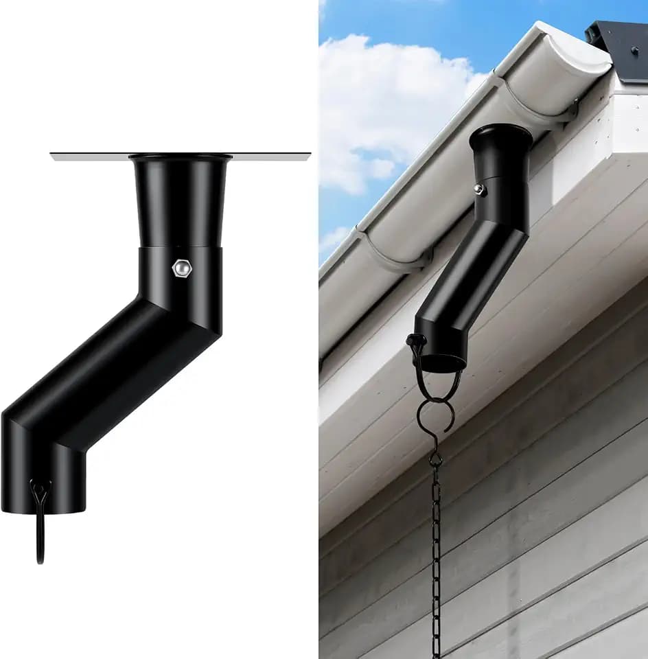 Rain Chain Gutter Adapter Black Installation Suit for Downspout
