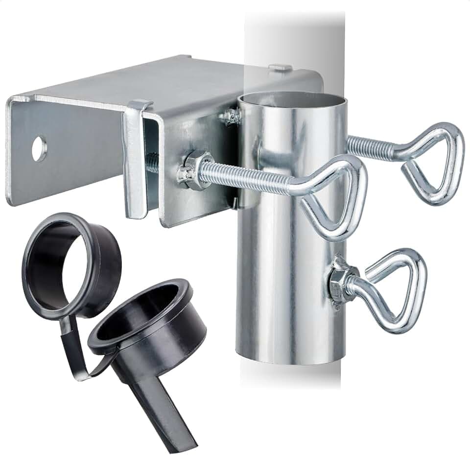 com-Four® Sonnenschirmhalter aus verzinktem Stahl, verstellbare