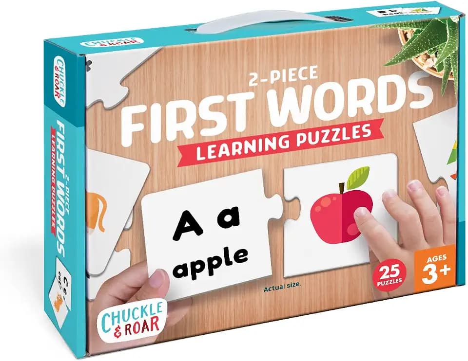Chuckle & Roar - Matching First Words Puzzle - Big Puzzle Pieces - Great Learning Tool for Toddlers - Sight Words