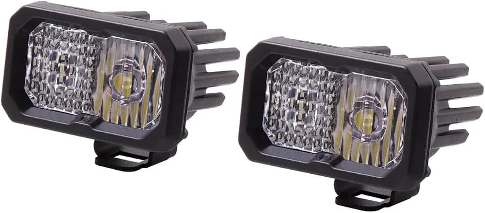 Diode Dynamics C2 1.0 SAE/DOT White Pro Standard LED Pod (pair), Combo w/Amber Backlight
