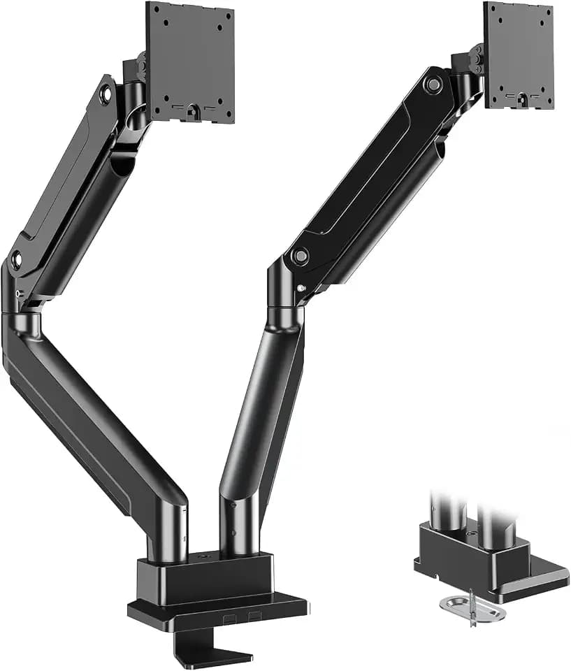 MOUNT PRO Dual Monitor Stand for Up to 44 lbs Ultrawide Screens Max 49 Inch, Heavy Duty Monitor Arm for 2 Monitors, Premium Full Motion Double Computer Desk Mount, VESA Mount 75x75/100x100mm