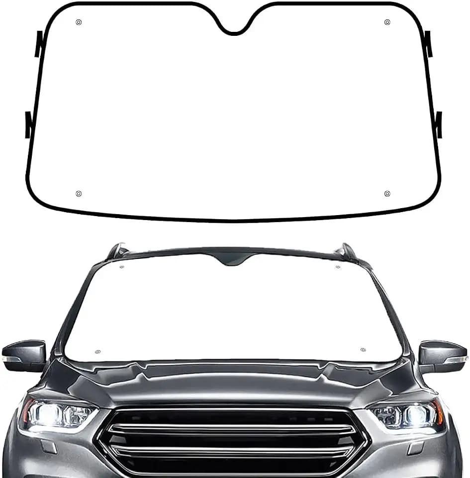 GENANY Windshield Sun Shade for Car SUV Truck (55x30 Inches), Front Window Visor for Windows, Protector Blocks UV, Car Decor