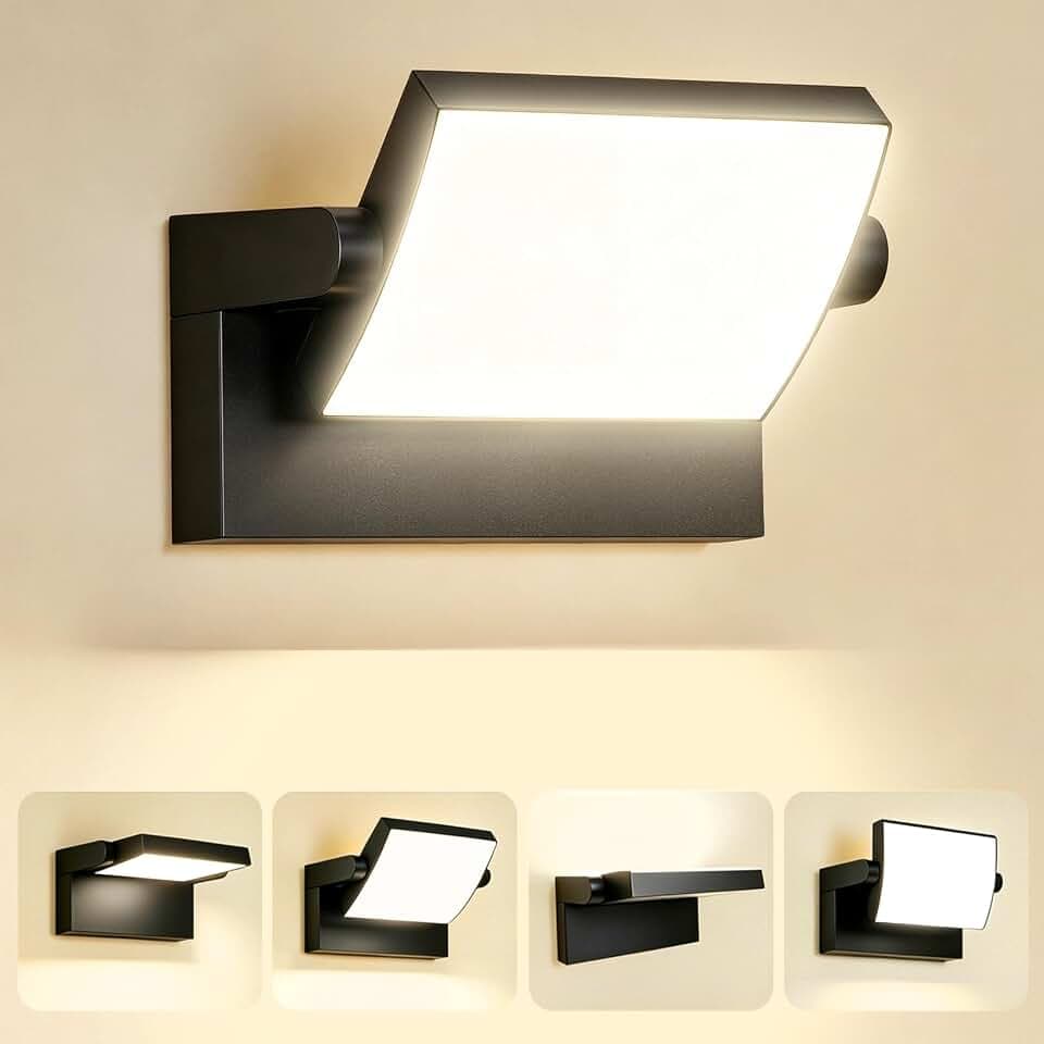 40W LED Wandleuchten Aussen Schwarz 4000K 350° Panel IP65 4000LM