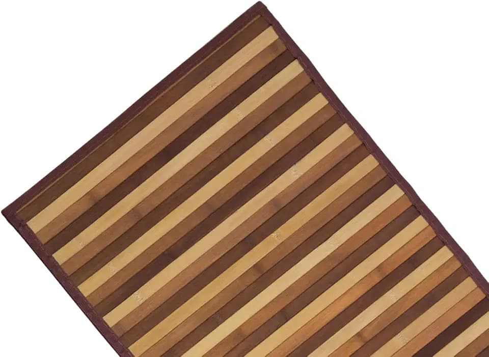 BIANCHERIAWEB Bambus-Teppich, Degradé, braun, Küchenläufer, 30 x 40 cm, rutschfest, 100% Bambus, Küchenläufer aus strapazierfähigem Material, nimmt Keine Flecken auf