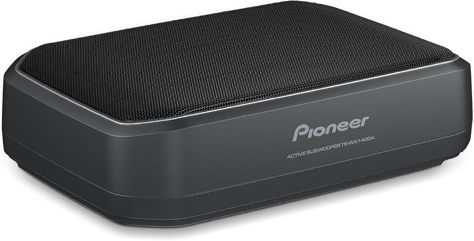 PIONEER TS-WX140DA Aktivsubwoofer, leistungsstarker Gehäuse Subwoofer mit 170 W Maximalleistung, 20 x 13 cm Subwoofer in MDF Gehäuse, IMPP Membran, schwarz, Kabelfernbedienung (5m Zuleitung)
