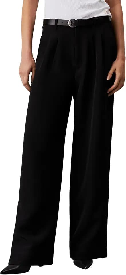 Calvin Klein Damen Andere Freizeithosen Stretch Crepe Straight Pant J20j224966