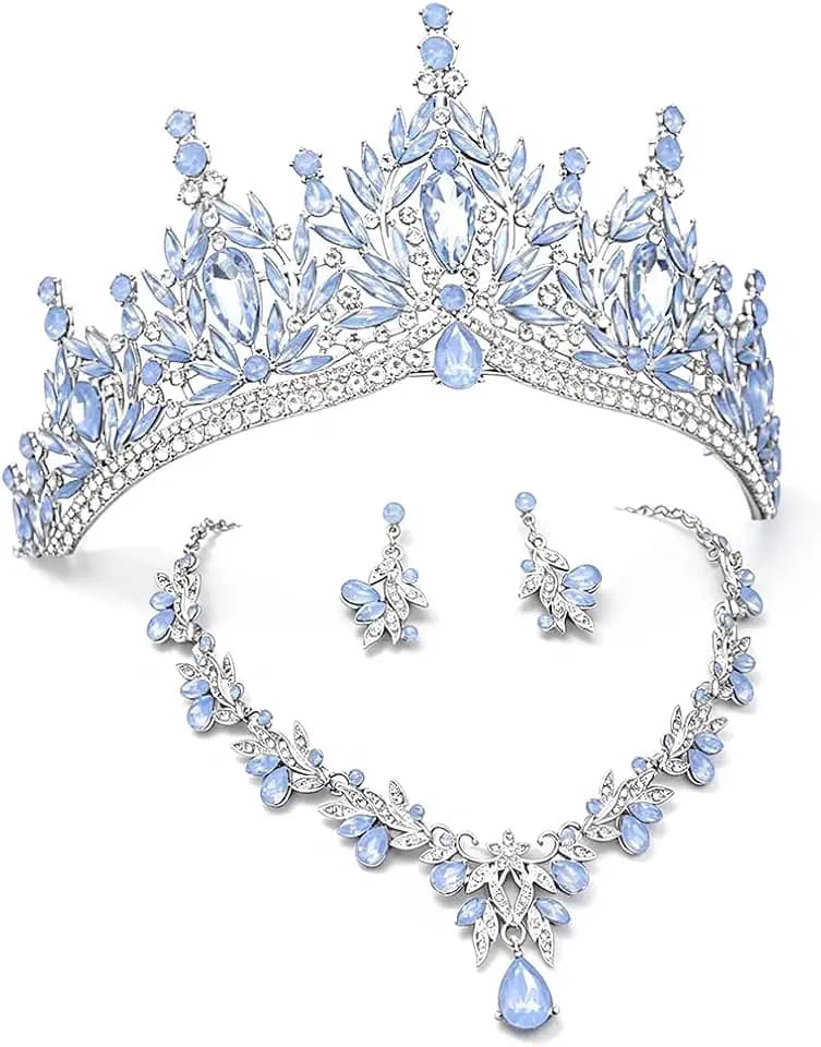 Large Tiara Crown Matching Jewelry Sets for Women