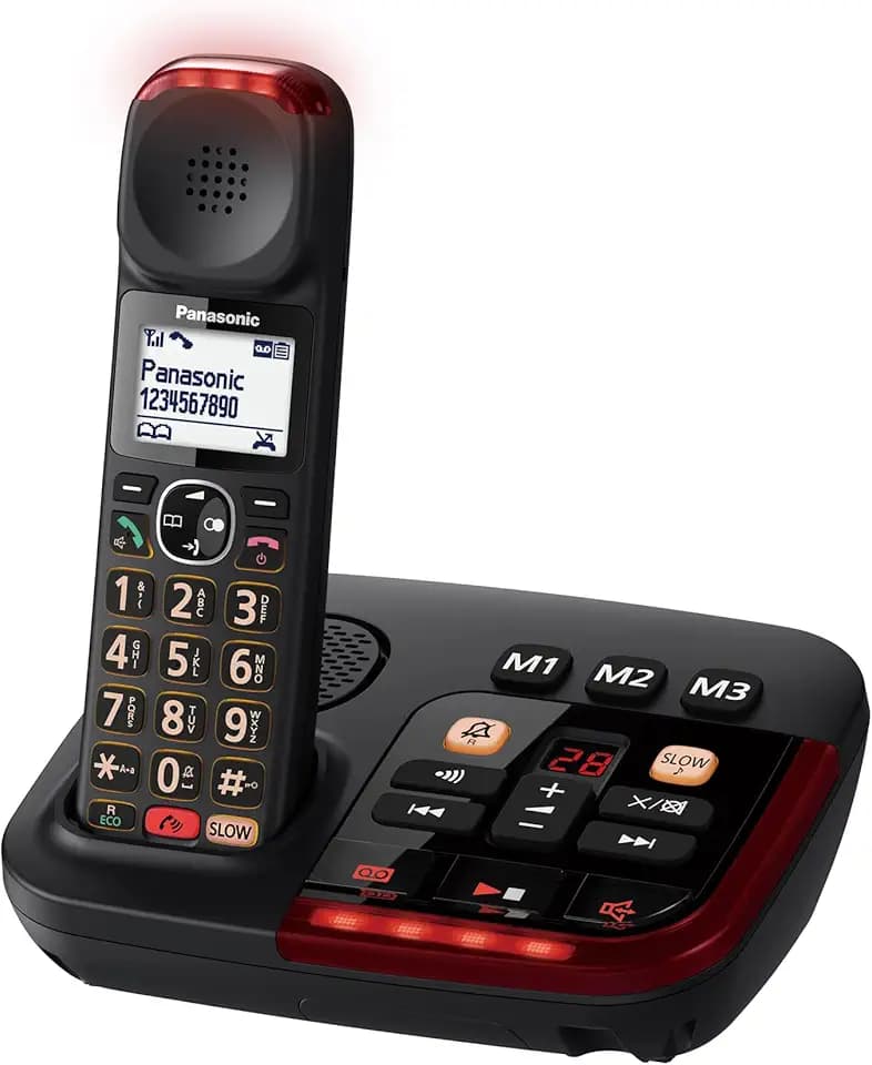 Panasonic KX-TGM420GB Digitales Schnurlostelefon, digitaler Anrufbeantworter, Basiseinheit & Einzelhörer, LCD, Slow-Talk-Modus, hörgerätekompatibel, Blockierung von Störanrufen, Deutsche Version
