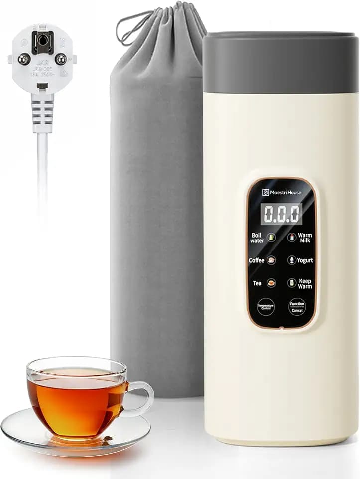 Maestri House Reisewasserkocher 550 ml, Wasserkocher Klein mit 6 Funktionen