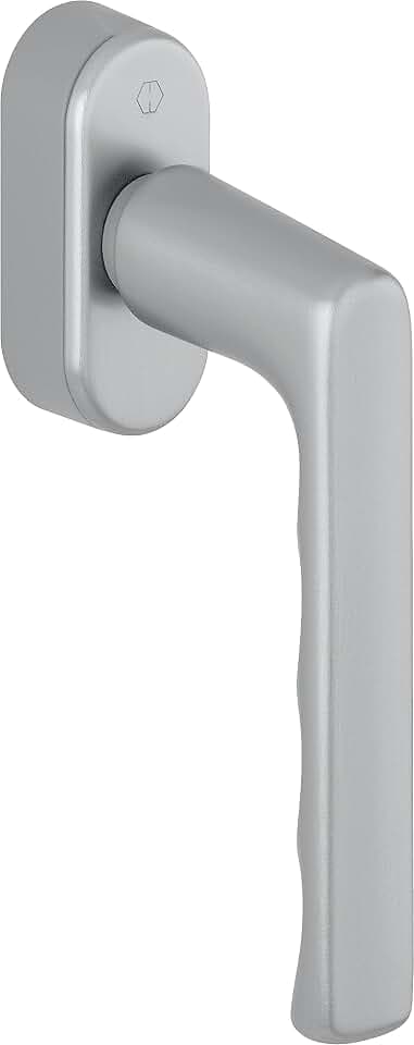 HOPPE 11701341 Fenstergriff Hamburg-SecuForte, Aluminium edelstahlfarbig matt,