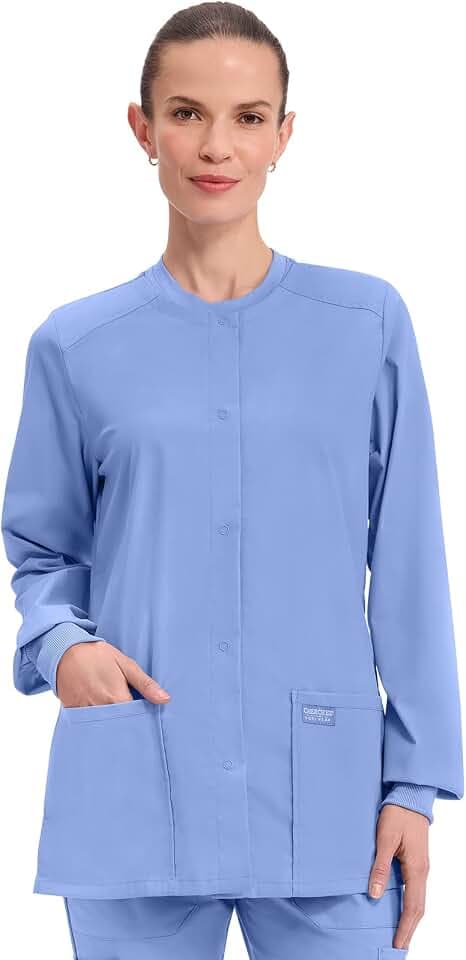 Cherokee WW Professionals Scrub Jacket for Women Snap Front
