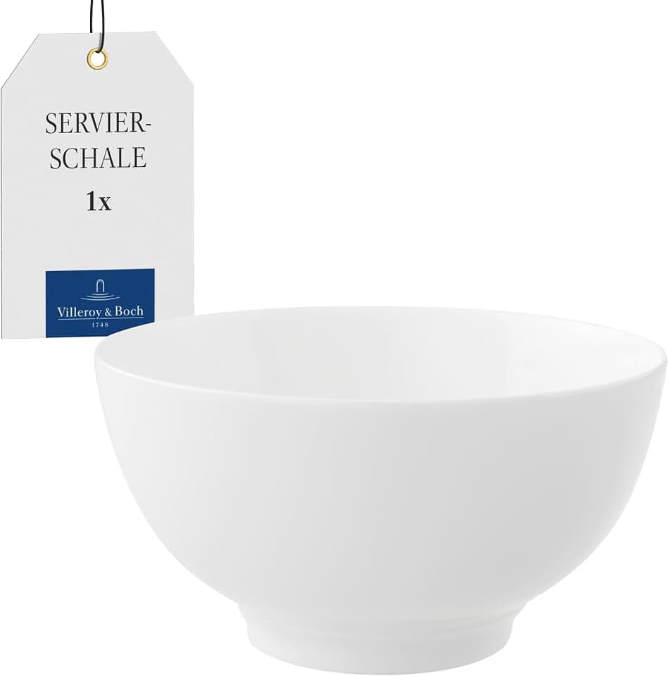 Villeroy & Boch – Royal Salat-/ Servierschüssel Weiß, Spülmaschinenfest, Mikrowellensicher, Schüssel, Bowl, Schale, Salatschüssel, Premium Bone Porzellan