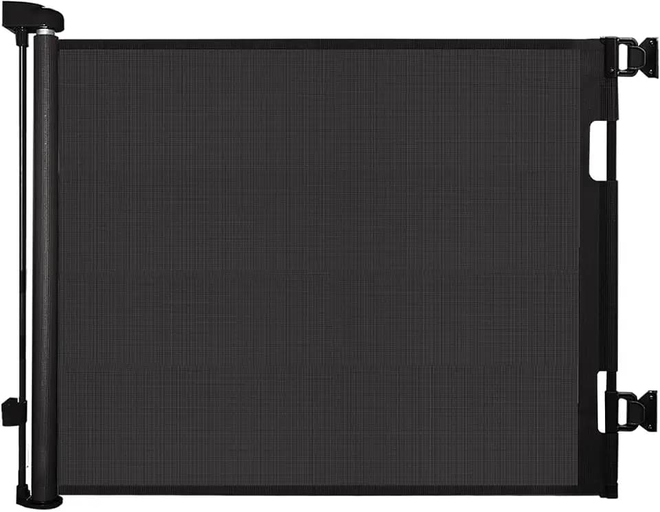 dearlomum Treppenschutzgitter Türschutzgitter Ausziehbar 0-140 cm,Baby Absperrgitter Schutzgitter Treppe für Kinder,Katzen und Hunde,Geeignet für Innen Außenbereich,schwarz