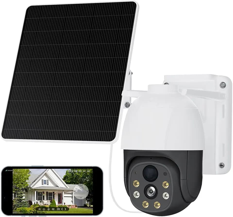 XIAOVV 4G LTE Überwachungskamera Aussen Akku mit SIM Karte,Solar Outdoor-Kamera,4MP Auflösung,10.000 mAh Akku,360° Drehung,IP65 wasserdicht,PIR Erkennung,2-Wege-Audio, (P5 Plus)