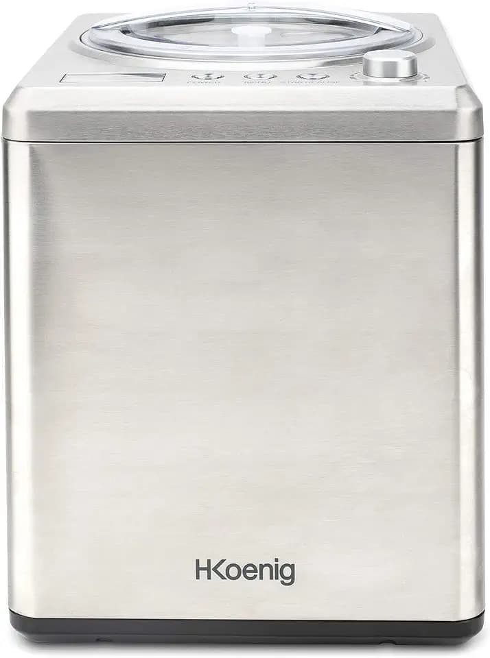 H.Koenig professionelle Eismaschine HF340 - Elektrisch - 2 L - 180 W - Kühlfunktion - Schnelle Zubereitung - Eis, Frozen Joghurt und Sorbet