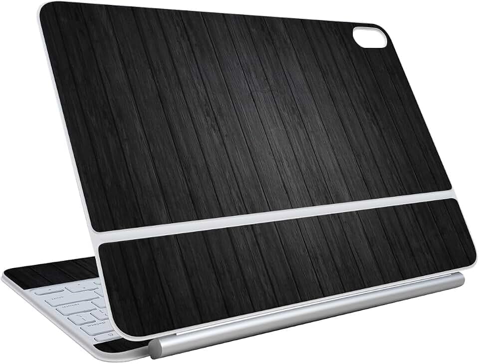 Skin Compatible with Apple Magic Keyboard for iPad Air 11-inch (M3) 2025 - Black Wood - Premium 3M Vinyl Protective Wrap Decal Cover - Easy to Apply | Crafted in The USA by MightySkins