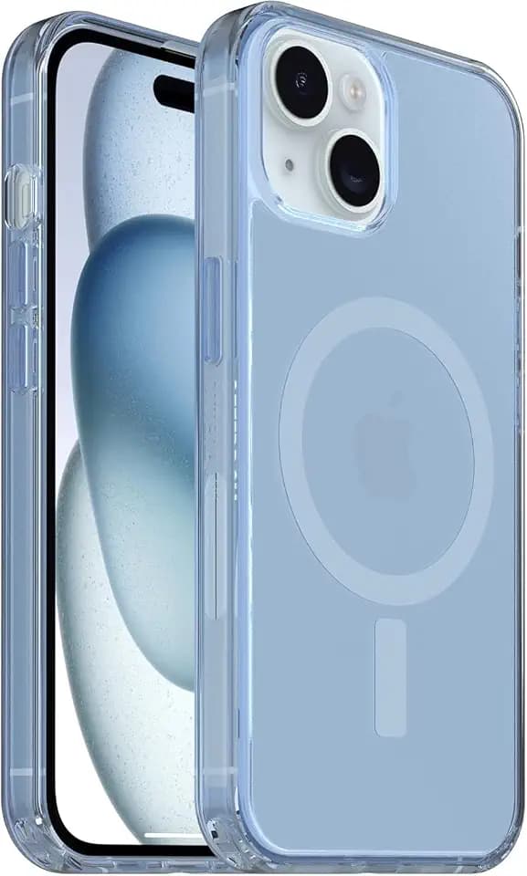 OtterBox iPhone 17e, iPhone 16e, iPhone 15, iPhone 14, & 13 (Only) Symmetry Series+ Case - Blue Bliss - Snaps to MagSafe - Ultra-Slim - Raised Edges Protect Camera & Screen - Non-Retail Packaging